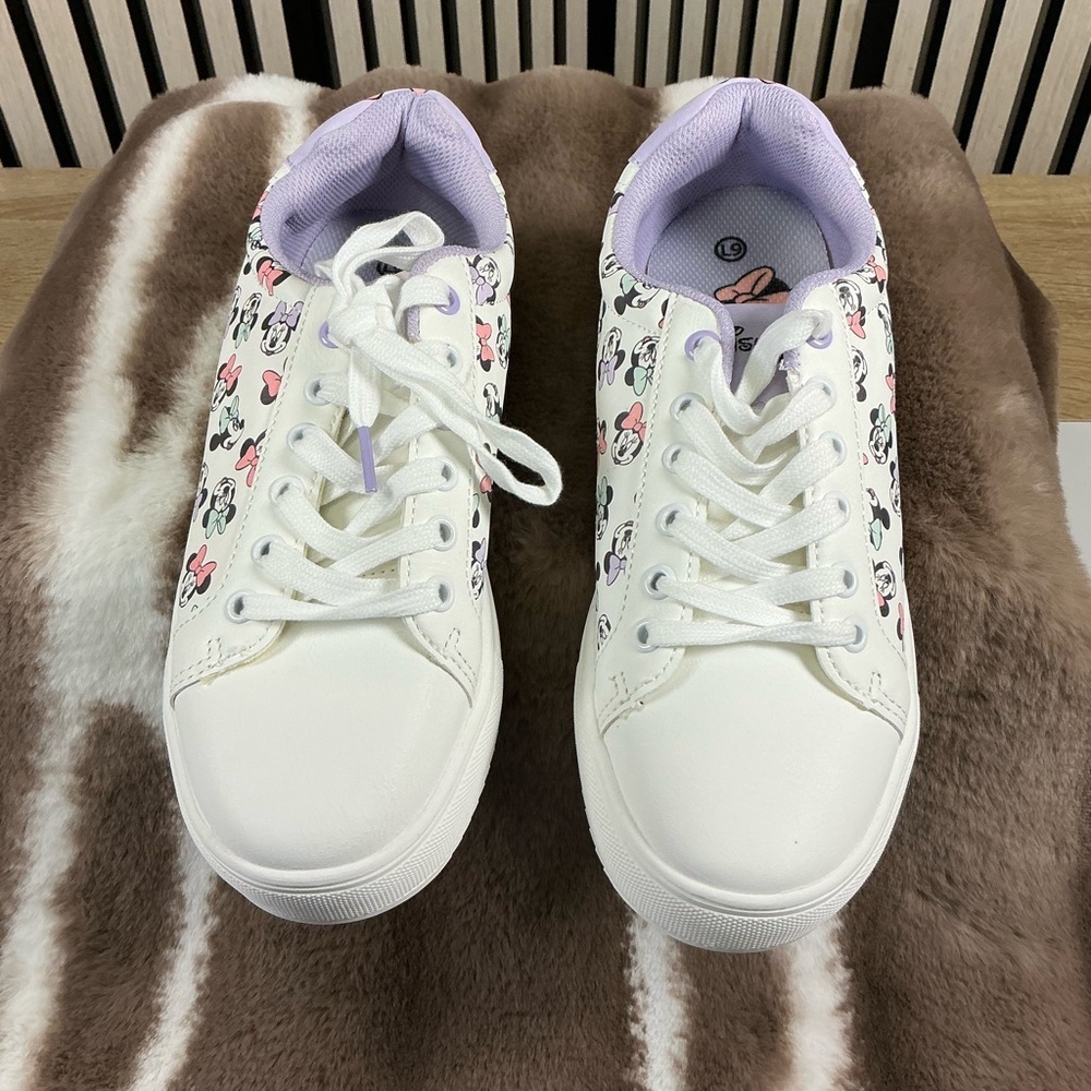 Women's New Disney White and Purple Sneakers, Sz 9